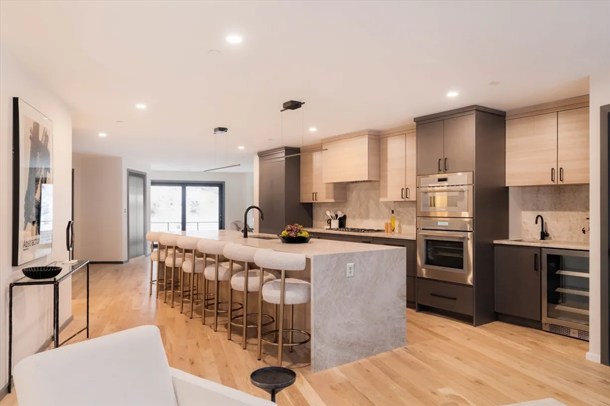 Luxury kitchen with marble countertops
