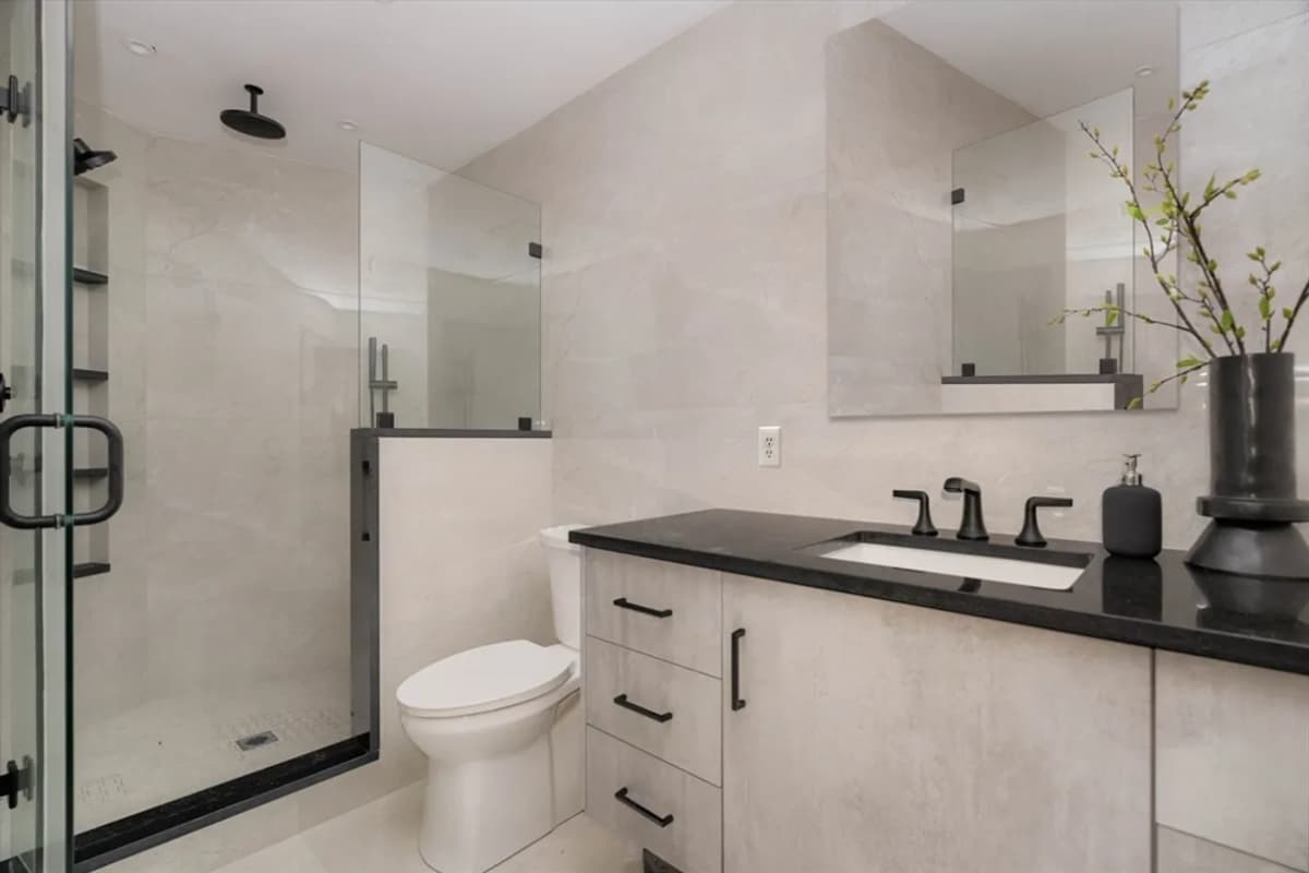 Absolute Black granite vanity countertop