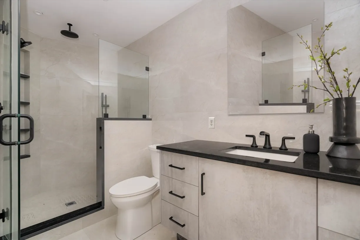 Absolute Black granite vanity - Brookline, MA